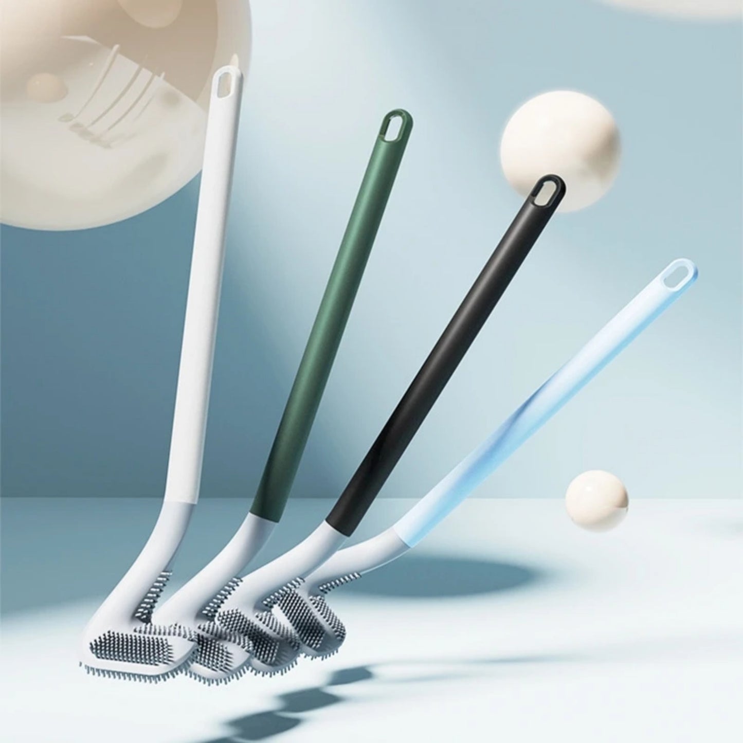 Toilet cleaning silicone brush