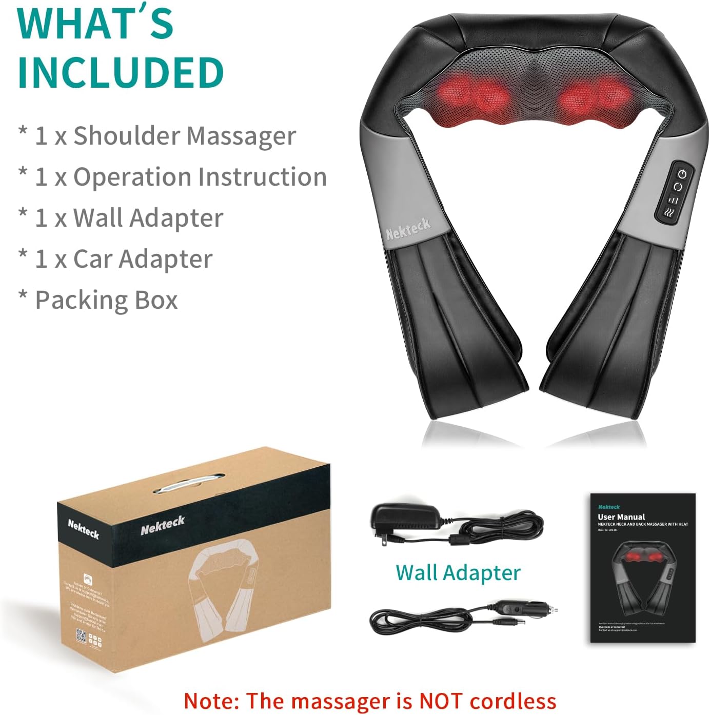 Shiatsu neck massager