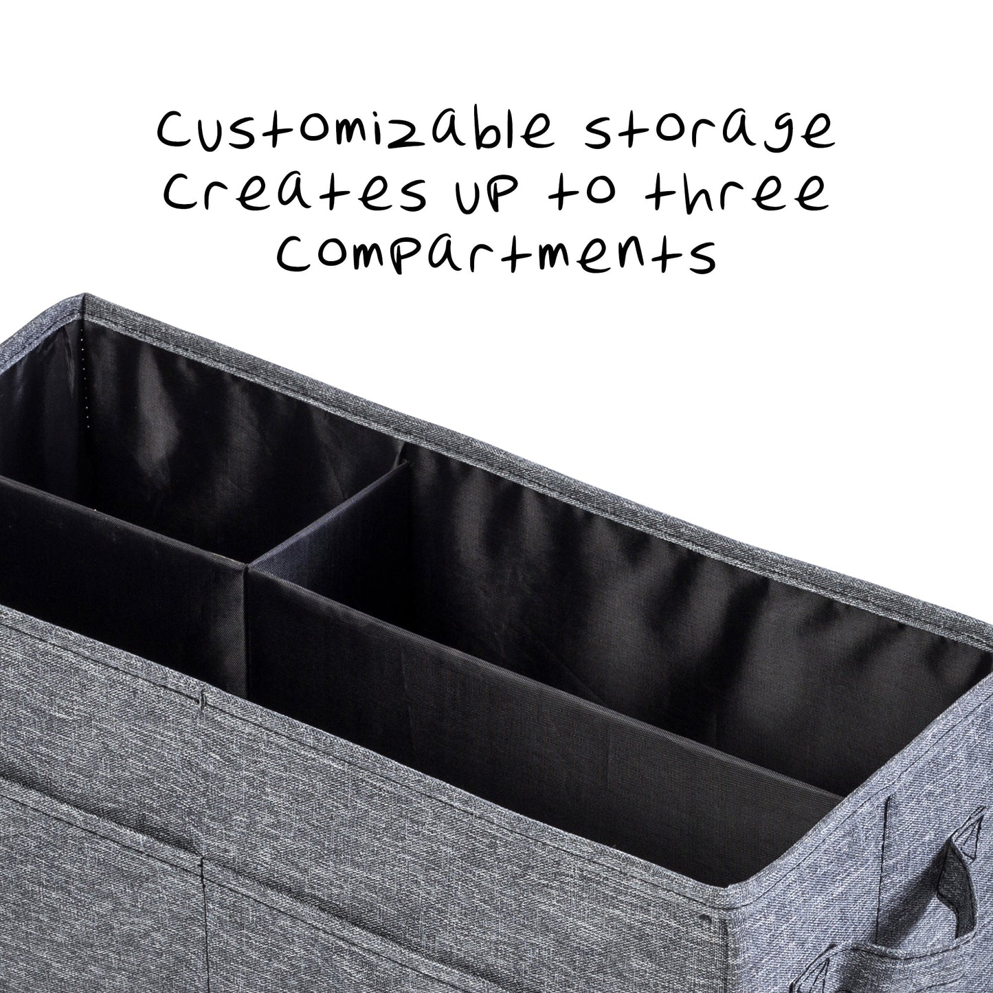 Gray Polyester Folding Back Seat Car Organizer