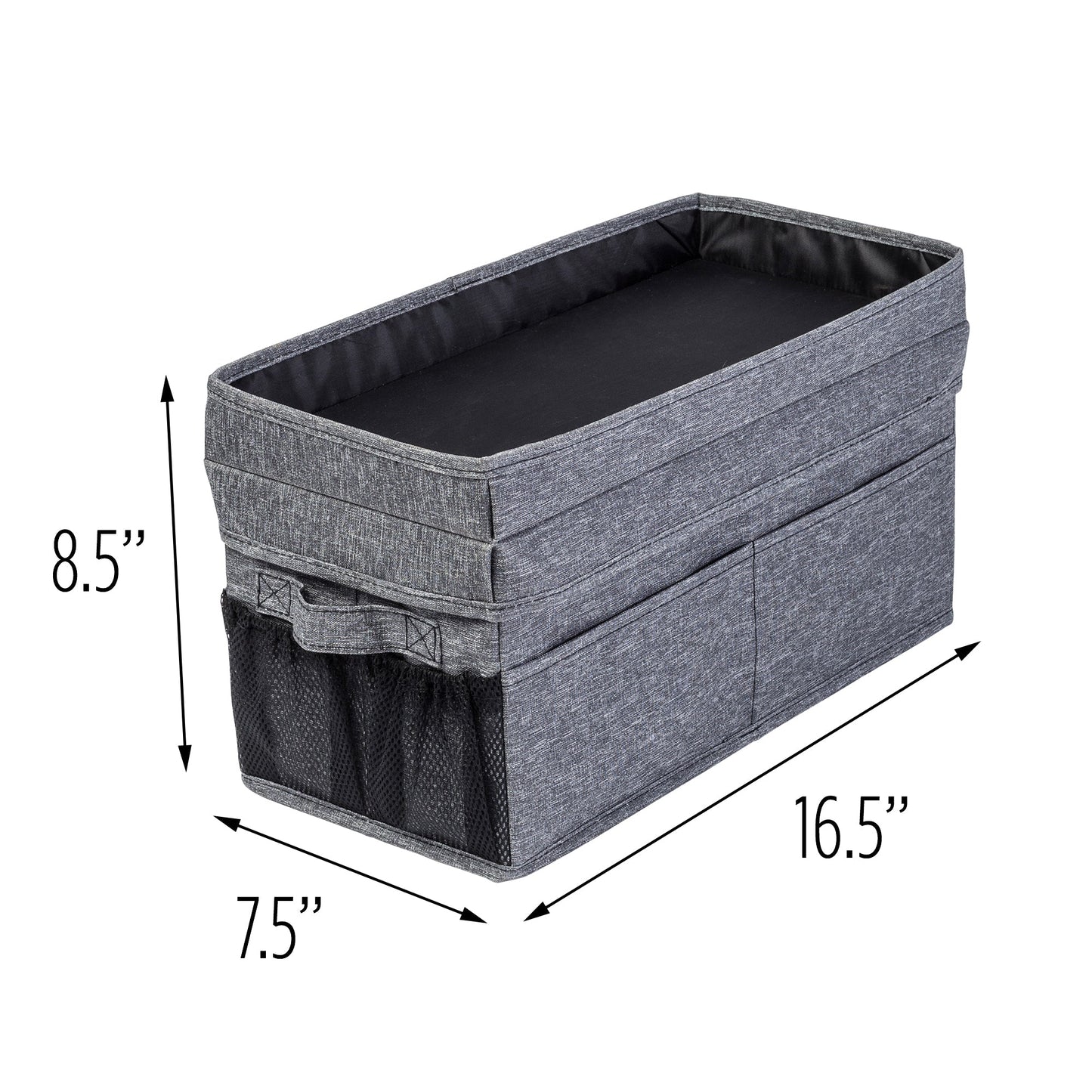 Gray Polyester Folding Back Seat Car Organizer