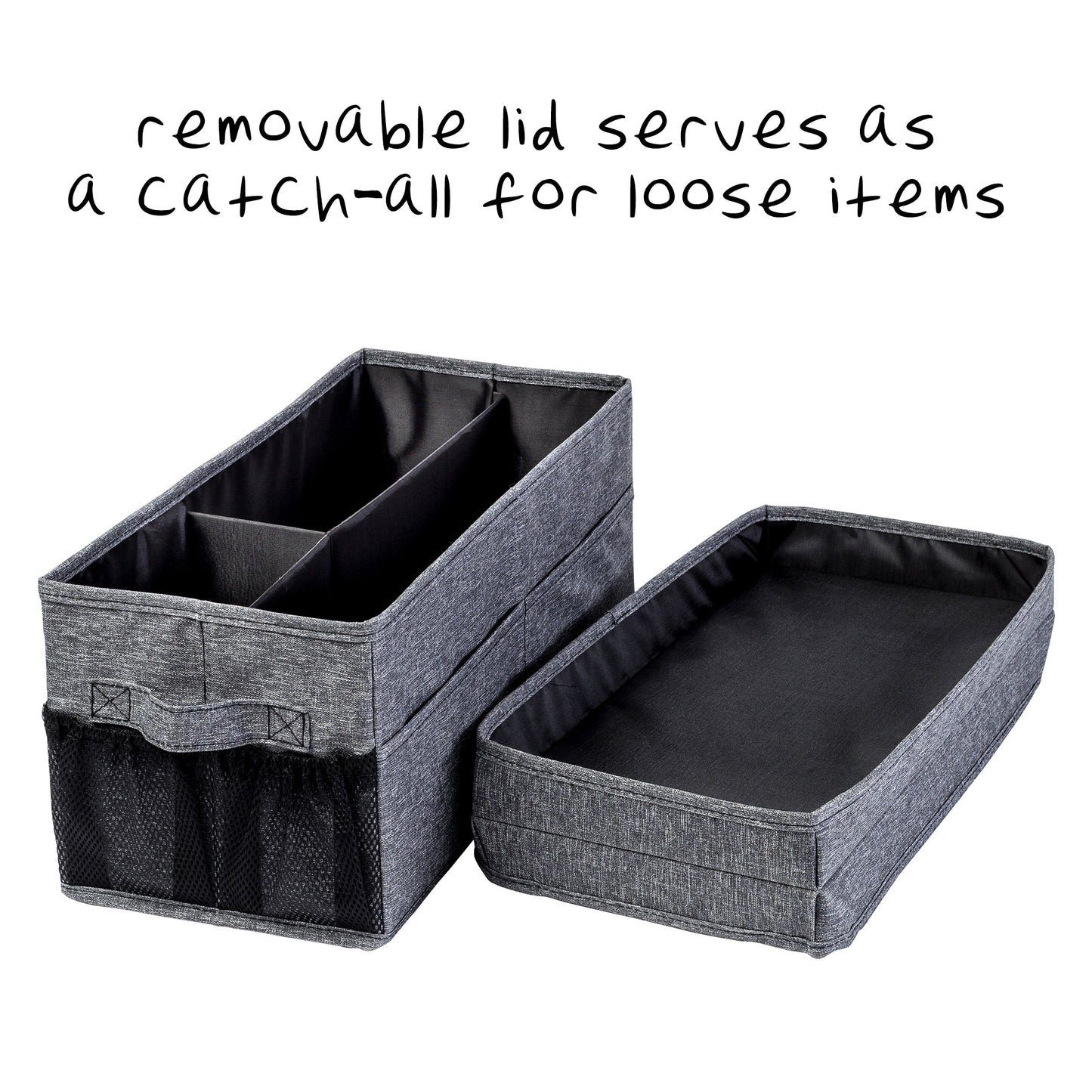 Gray Polyester Folding Back Seat Car Organizer