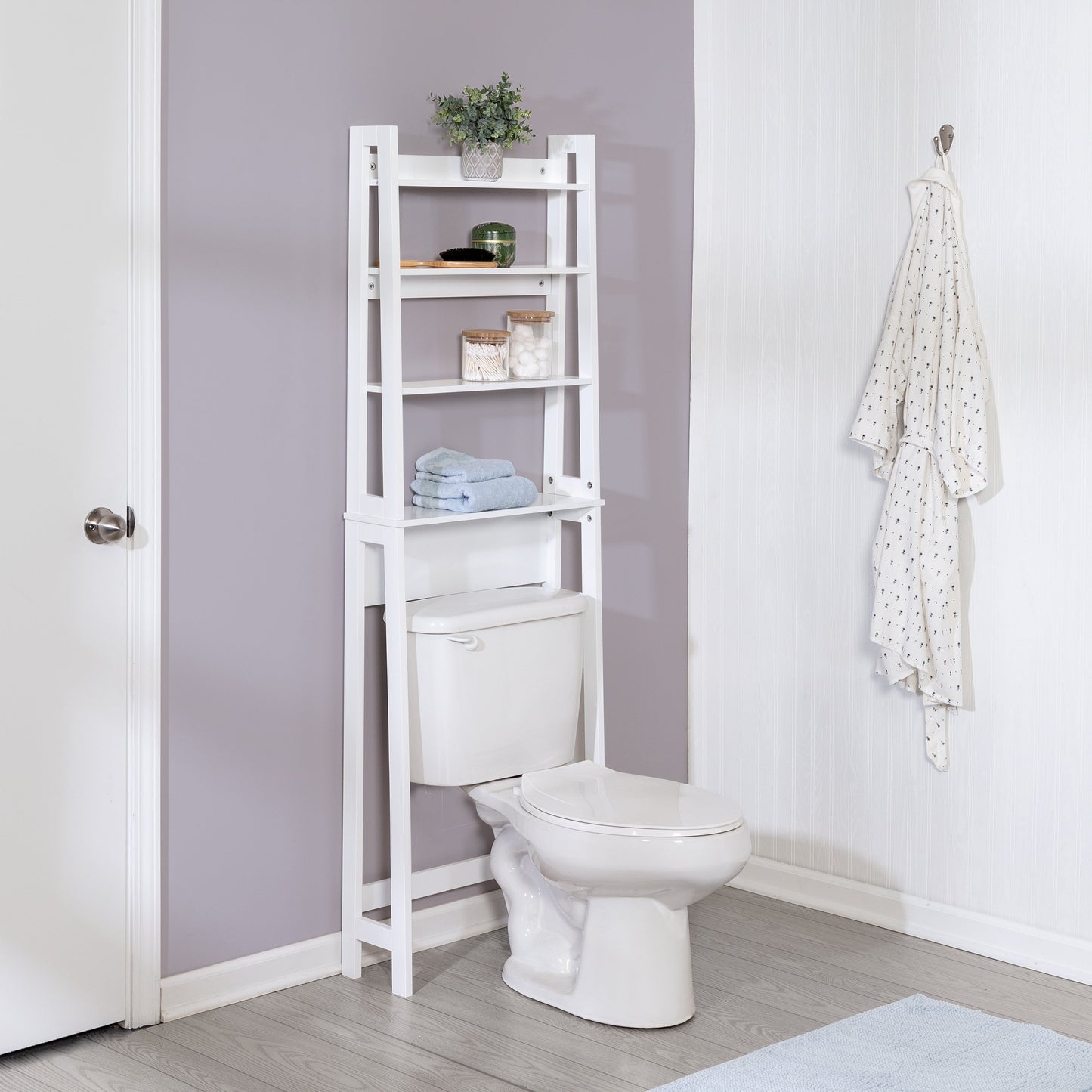 White 4-Tier Over-The-Toilet Space Saver