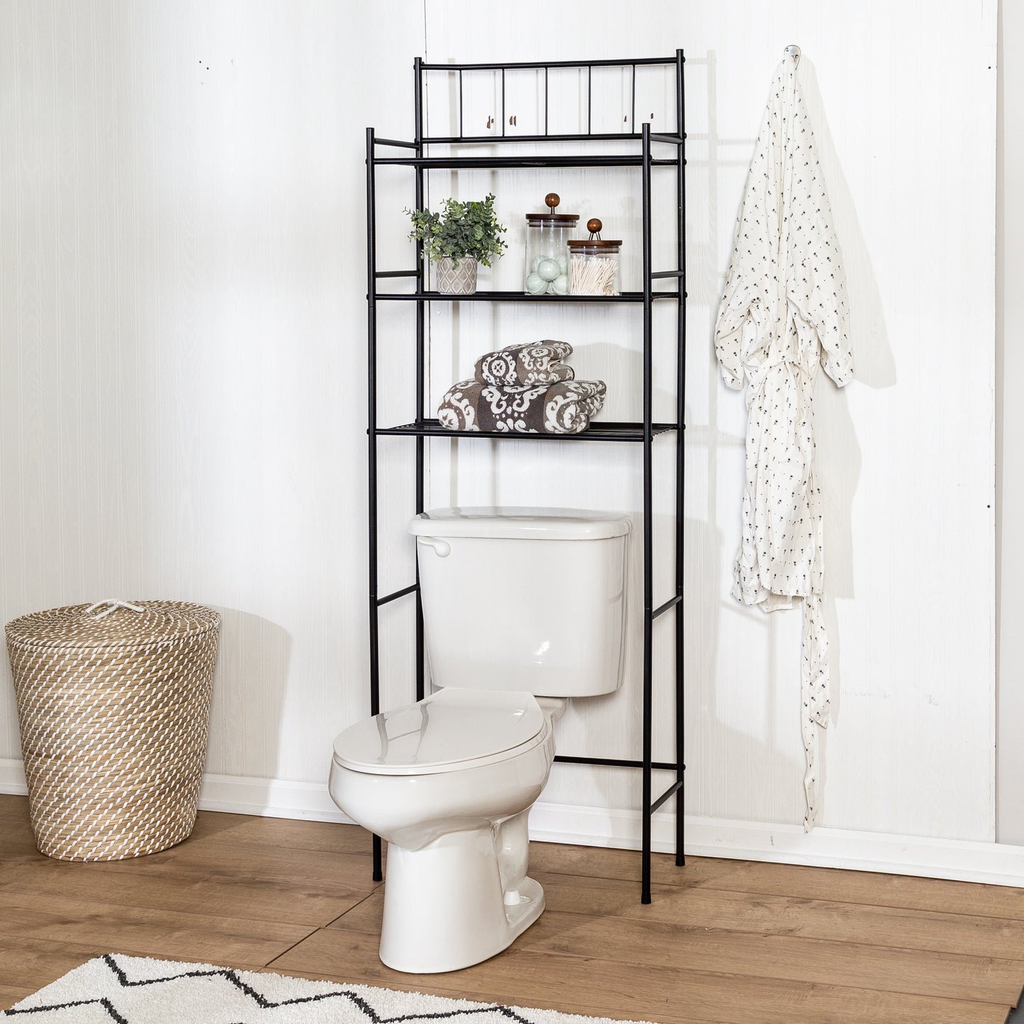 Black 3-Tier Over-The-Toilet Space Saver
