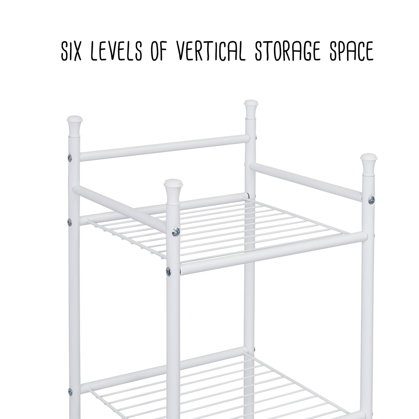 White 6-Tier Bath Storage Shelving Unit