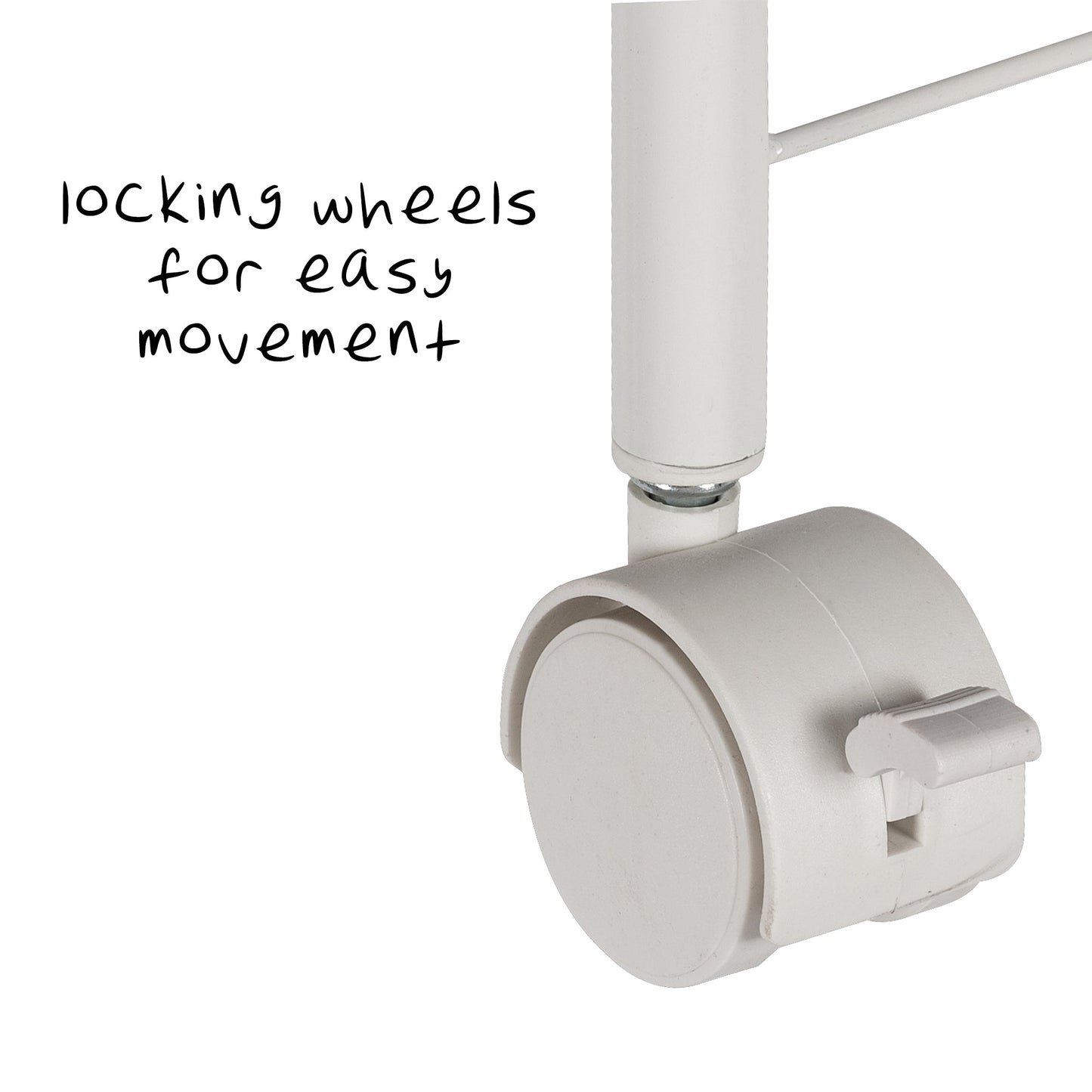 White 3-Basket Slim Rolling Wire Cart