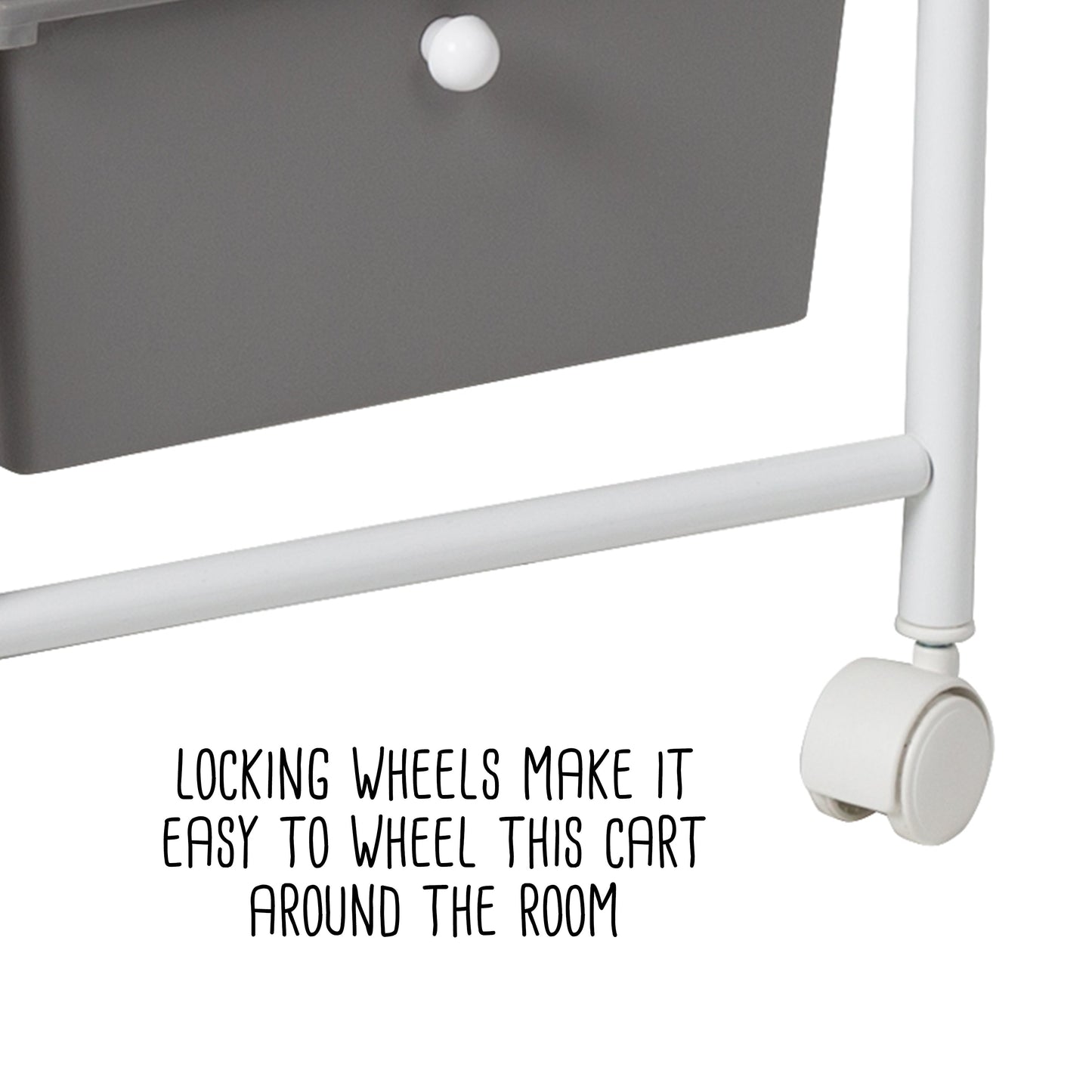 White/Gray Plastic 8-Drawer Storage Cart