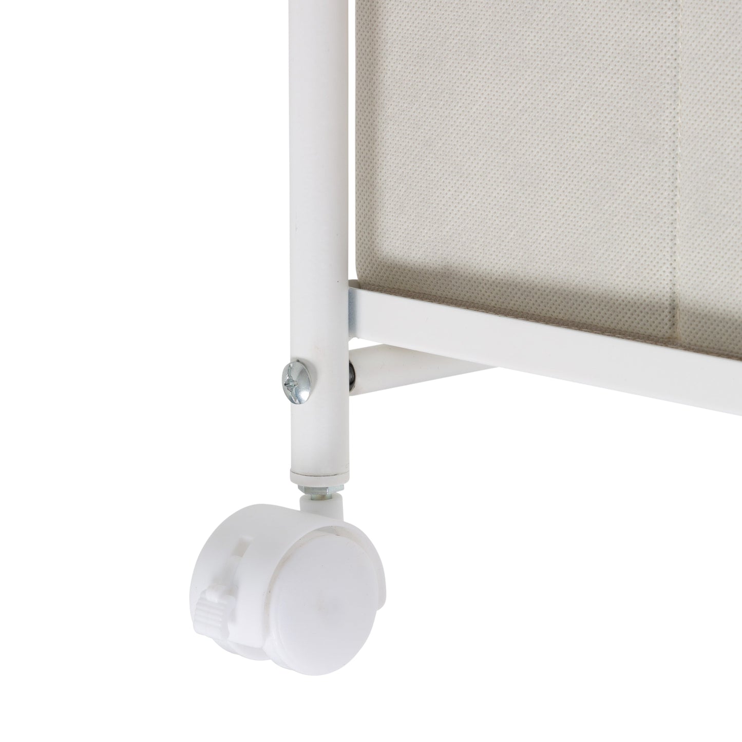 White/Gray Dorm 4-Drawer Bedside Charging Storage Cart