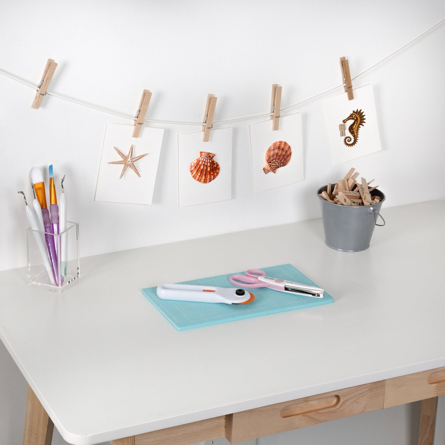 Natural Wood Spring-Loaded Clothespins (50-Pack)