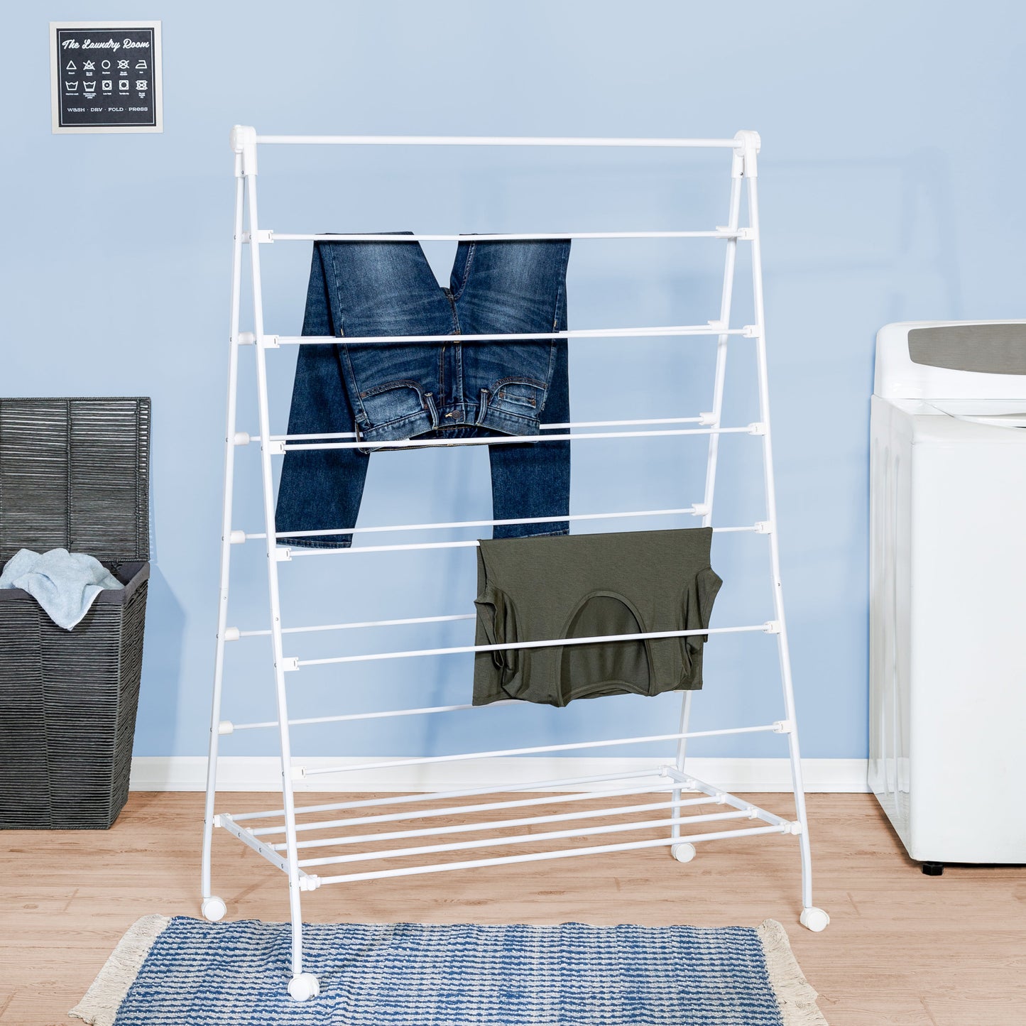 White Large A-Frame Clothes Drying Rack