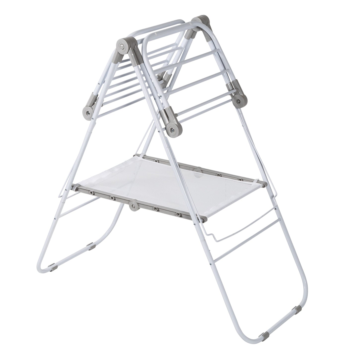 White Narrow Folding Wing Clothes Drying Rack