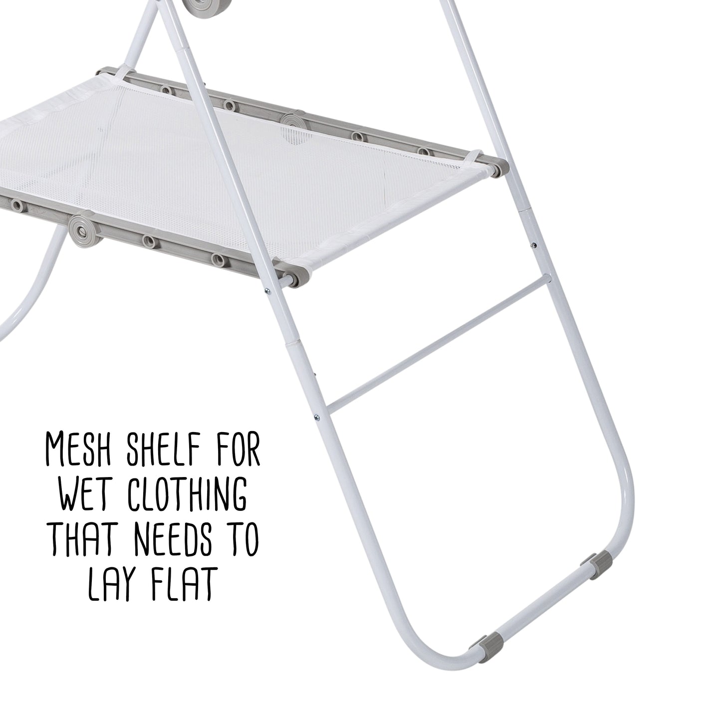 White Narrow Folding Wing Clothes Drying Rack