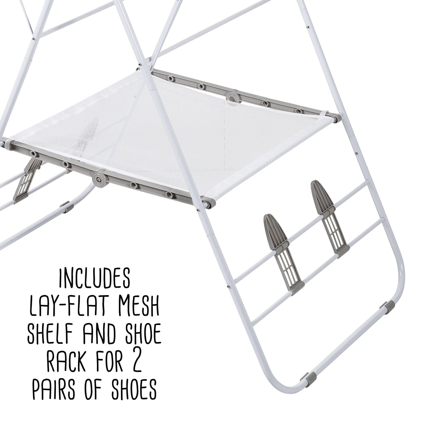 White Large Expandable and Folding Wing Drying Rack