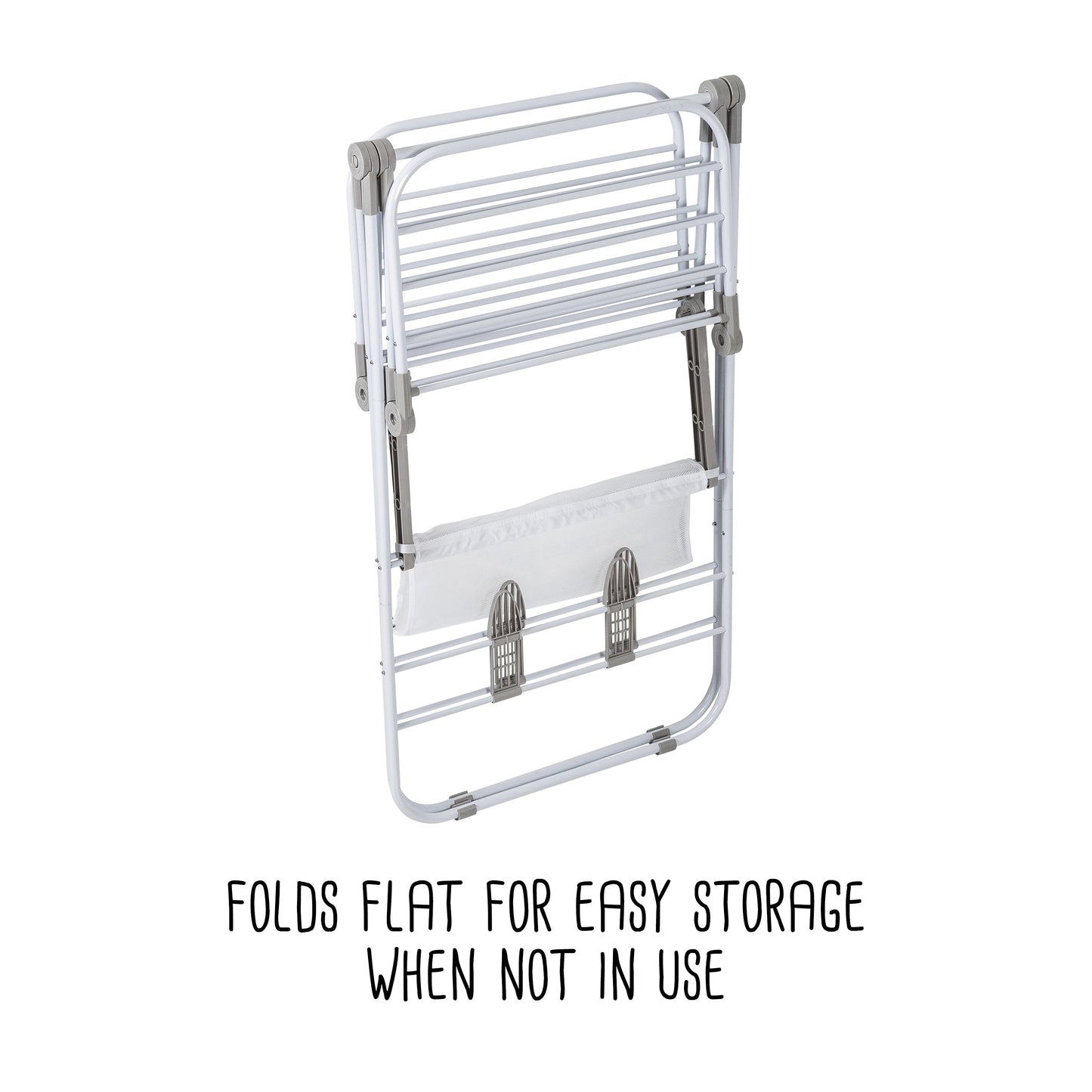 White Large Expandable and Folding Wing Drying Rack