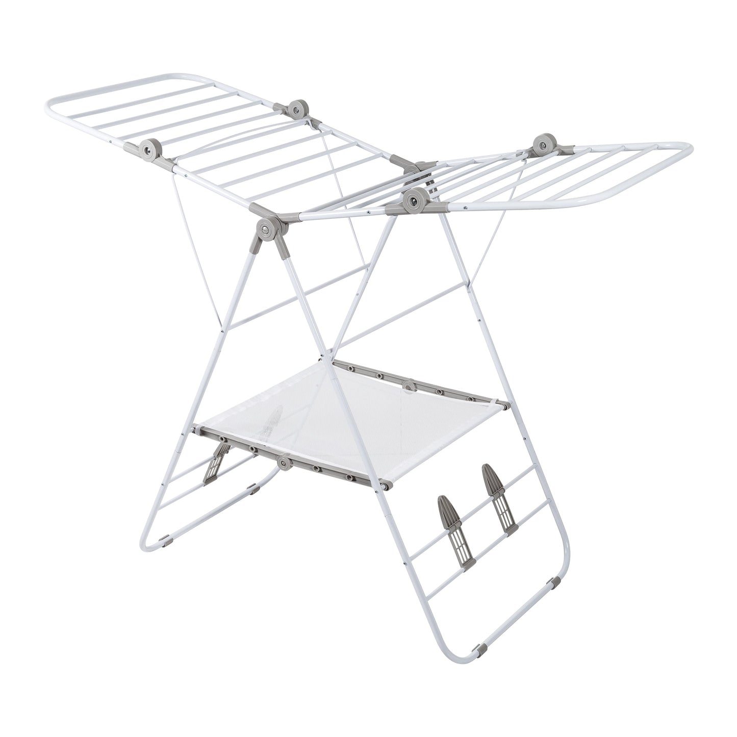 White Large Expandable and Folding Wing Drying Rack