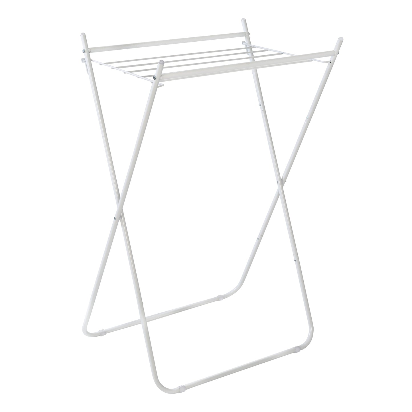 White Metal Collapsible Clothes Drying Rack