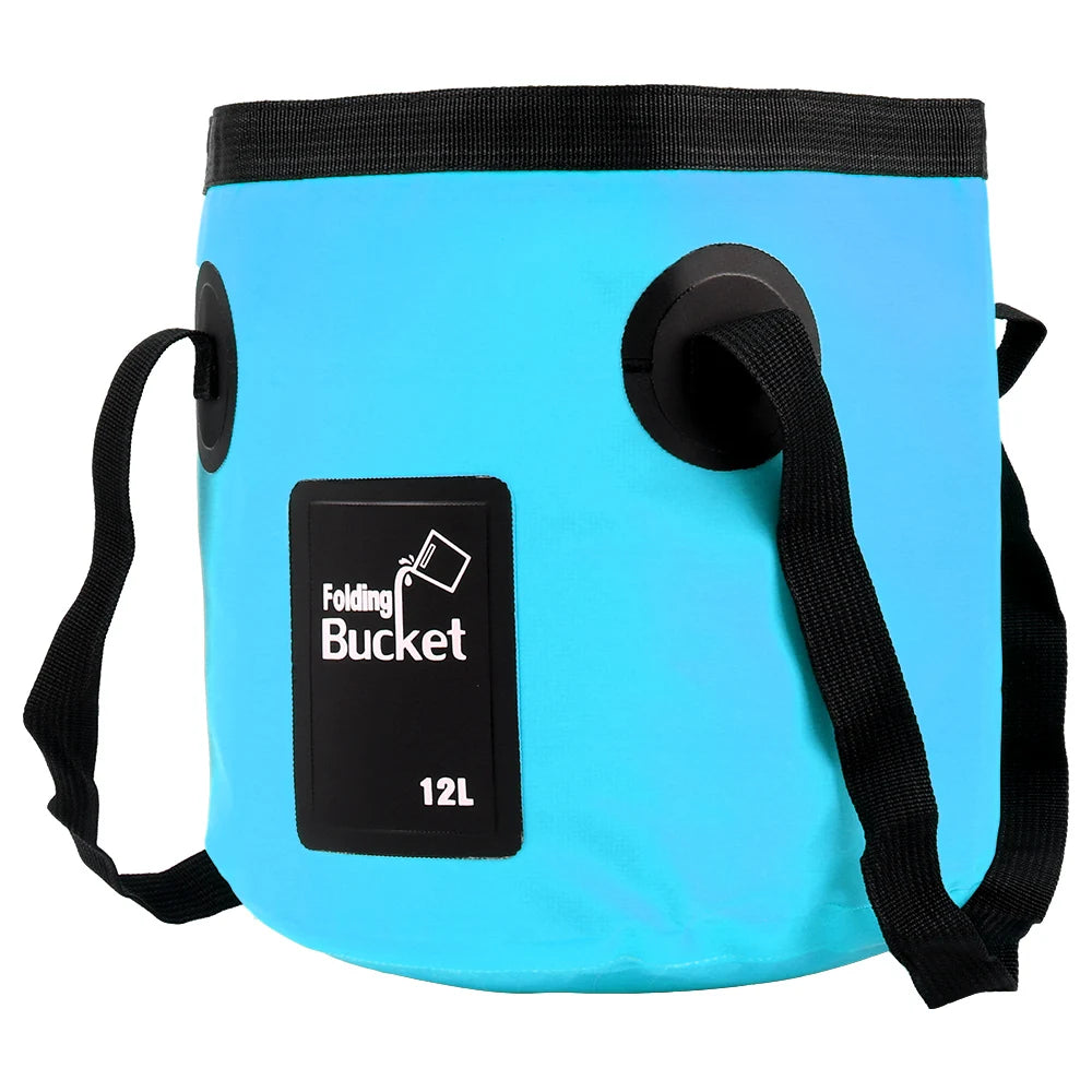 12L Folding Bucket Bowl Sink Washing Bag Car Wash Bucket Portable Outdoor Travel Foldable Water Bucket