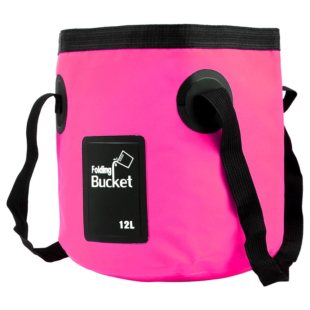 12L Folding Bucket Bowl Sink Washing Bag Car Wash Bucket Portable Outdoor Travel Foldable Water Bucket