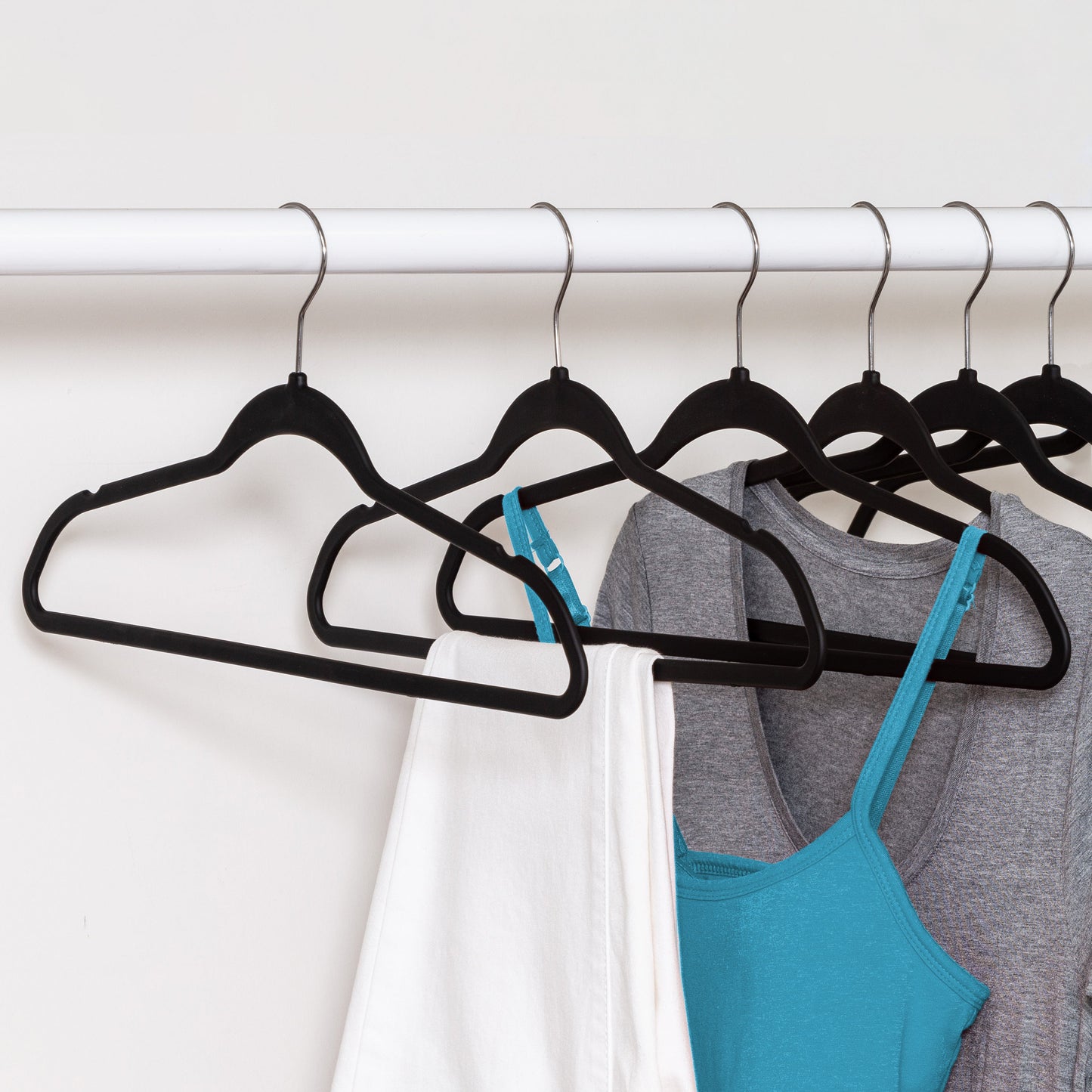 Black Rubber Space-Saving Hangers