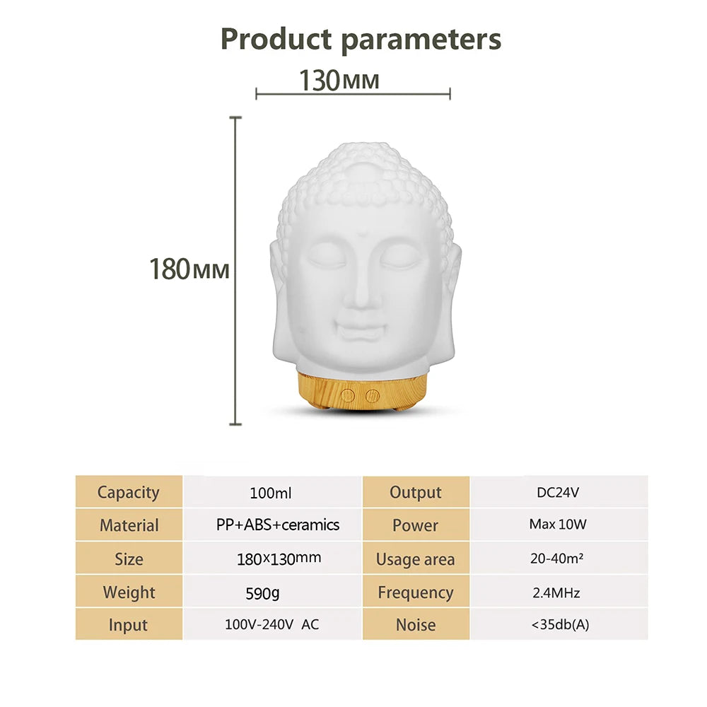 Wifi Control Air Humidifier Aroma Essential Oil Diffuser 7 Colors LED Night Light Cool Buddha Mist Maker Aromatherapy For Home