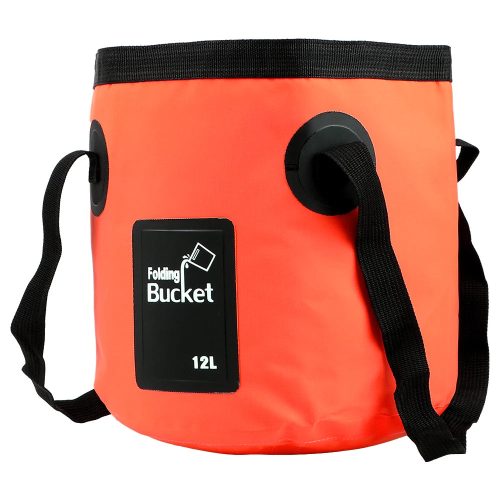 12L Folding Bucket Bowl Sink Washing Bag Car Wash Bucket Portable Outdoor Travel Foldable Water Bucket