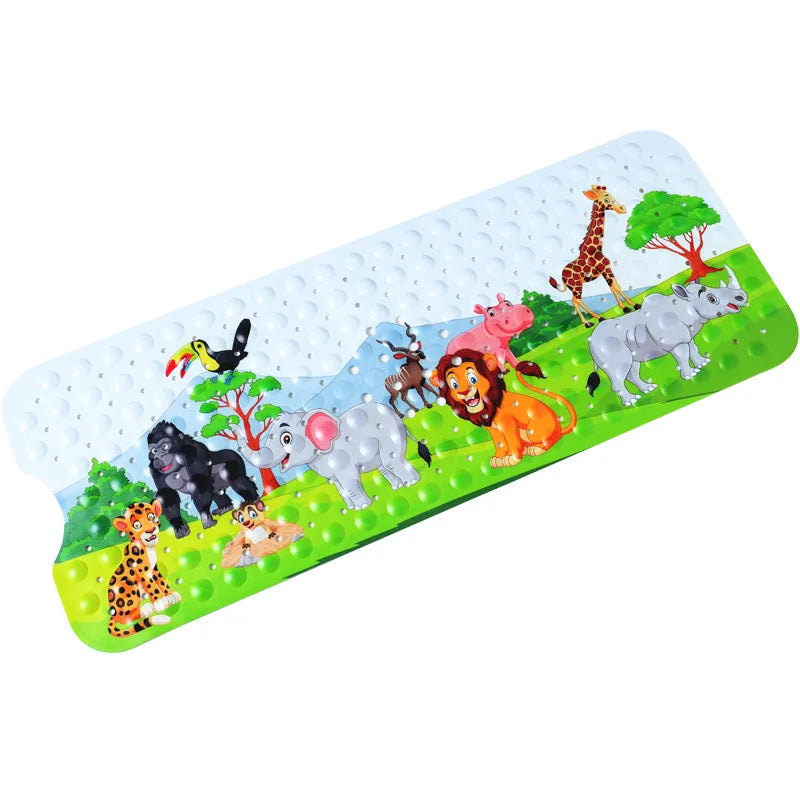 Large Cute Cartoon PVC Bath Mat Anti-Slip Shower Bathtub Mats With Sucker Soft Massage Pad Kid's Elder Bathroom Carpet Rug