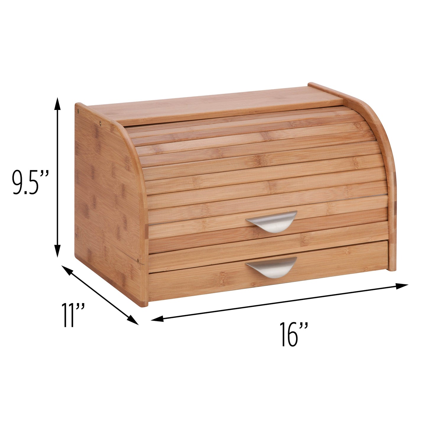Natural Bamboo Bread Box with Cutting Board