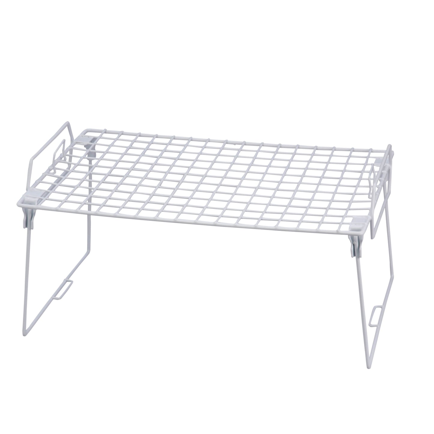 White Steel Folding Pantry Shelf Organizer