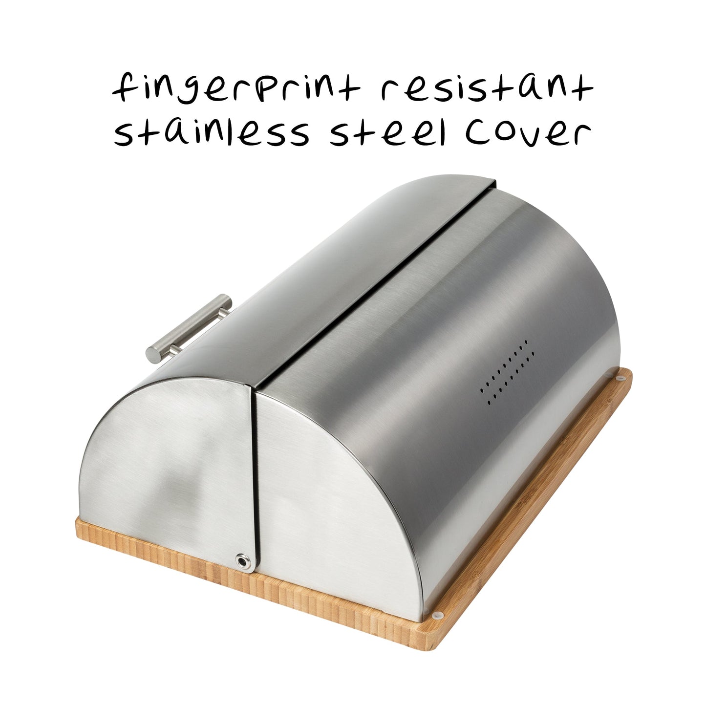 Stainless Steel Bread Box with Bamboo Cutting Board