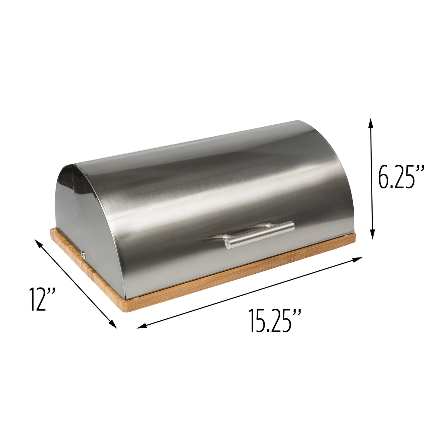 Stainless Steel Bread Box with Bamboo Cutting Board