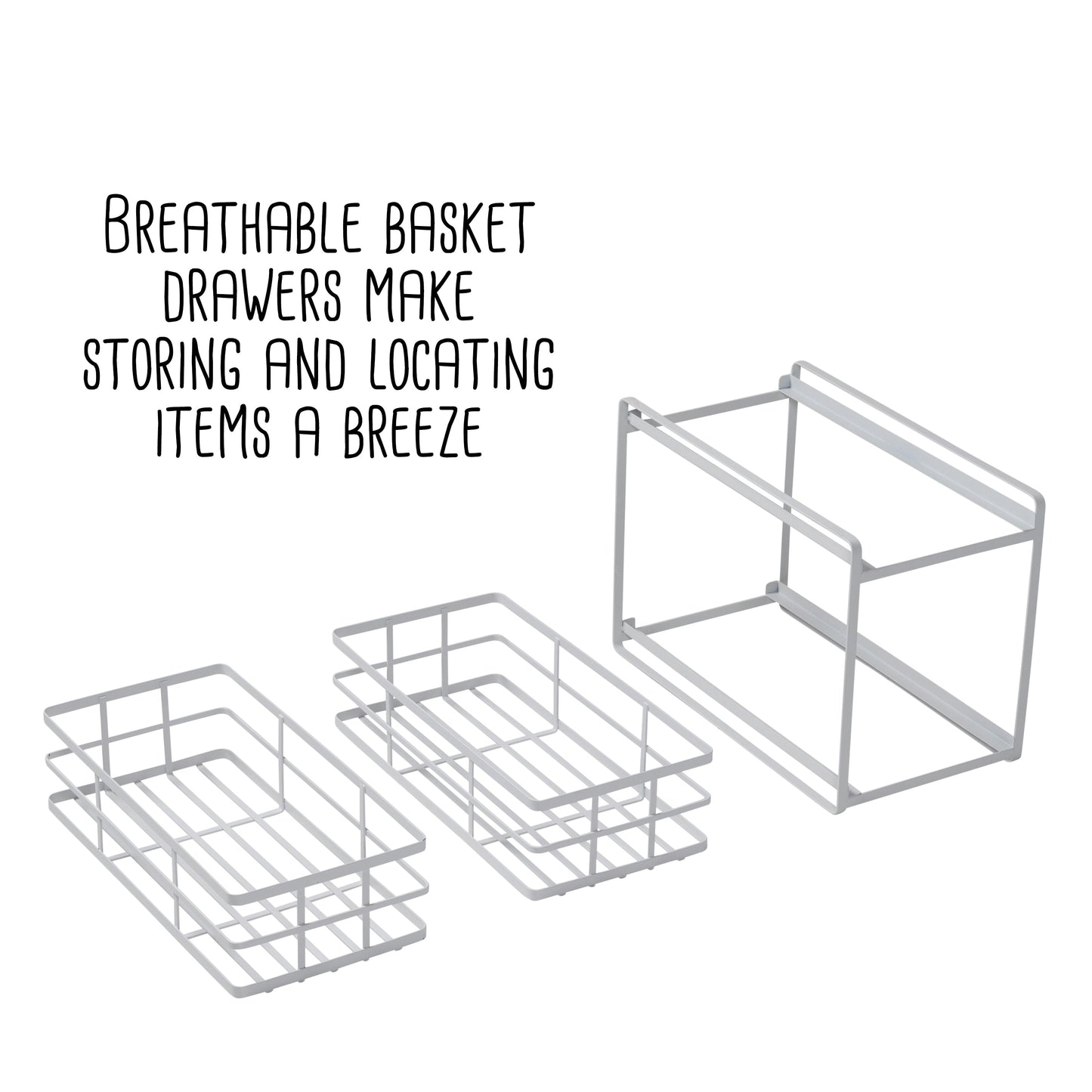 White Kitchen 2-Drawer Storage Organizer