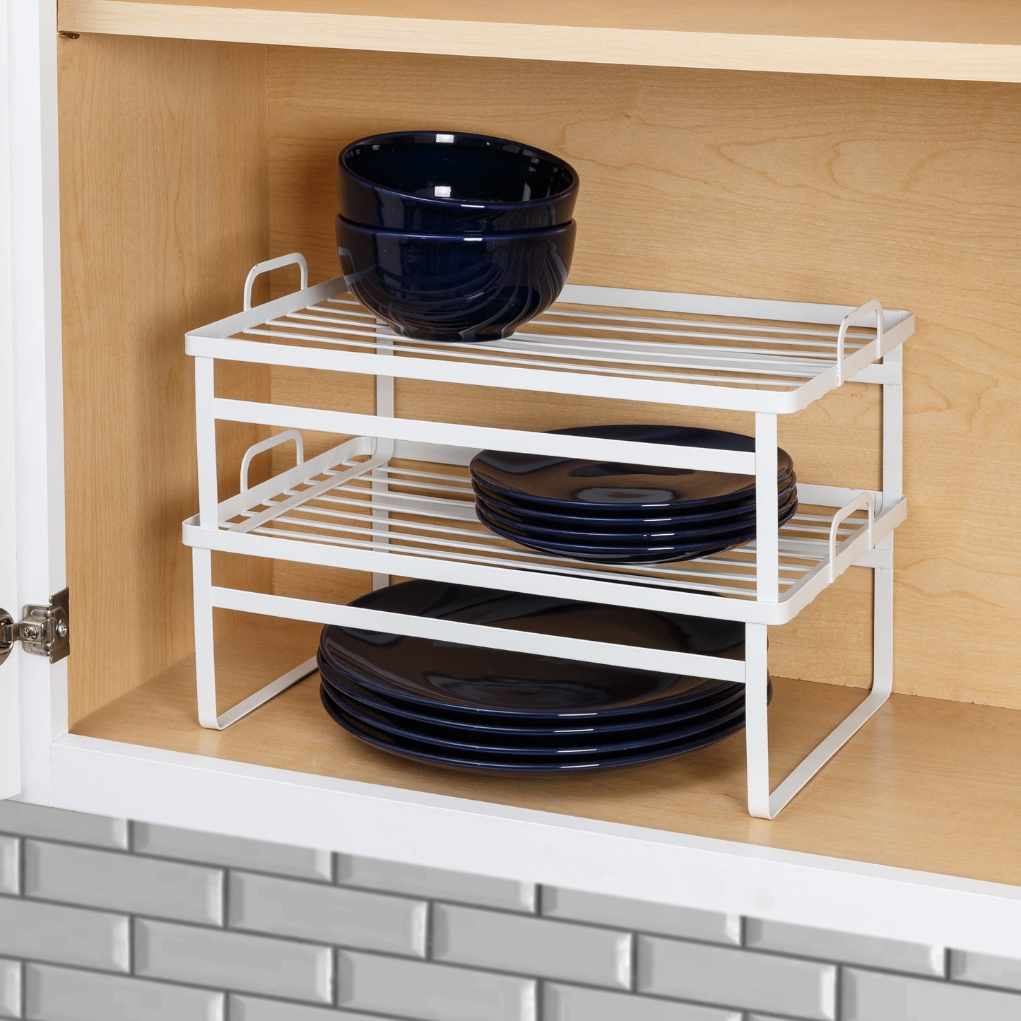 White Stackable Cabinet Shelves (2-Pack)