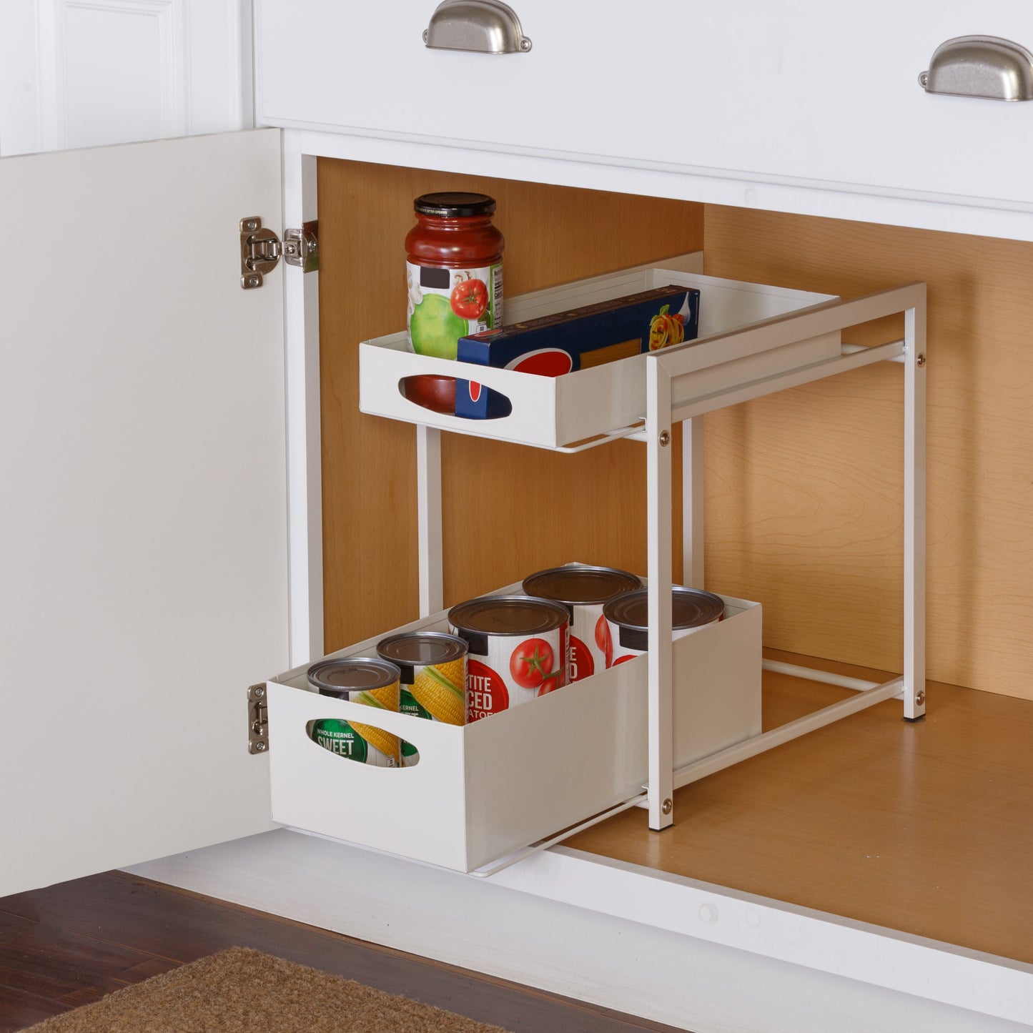 White Metal 2-Drawer Cabinet Organizer