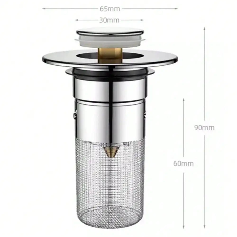 2Pcs Bathroom Sink Stopper,Universal Replacement Up Stainless Steel Sink Drain Filter with Hair Catcher,1.1-1.45Inch