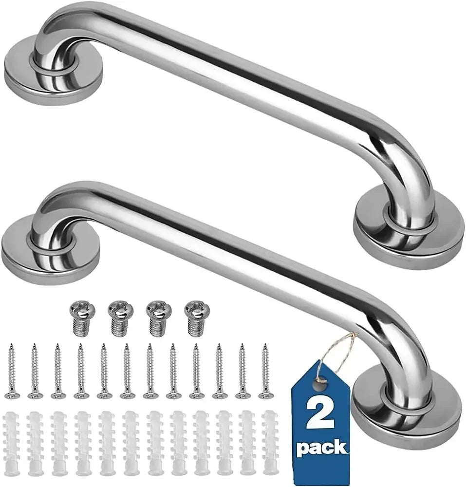 2 Pcs Shower Grab Bar 12 Inch Anti Slip Stainless Steel Shower Handrail for Bathroom