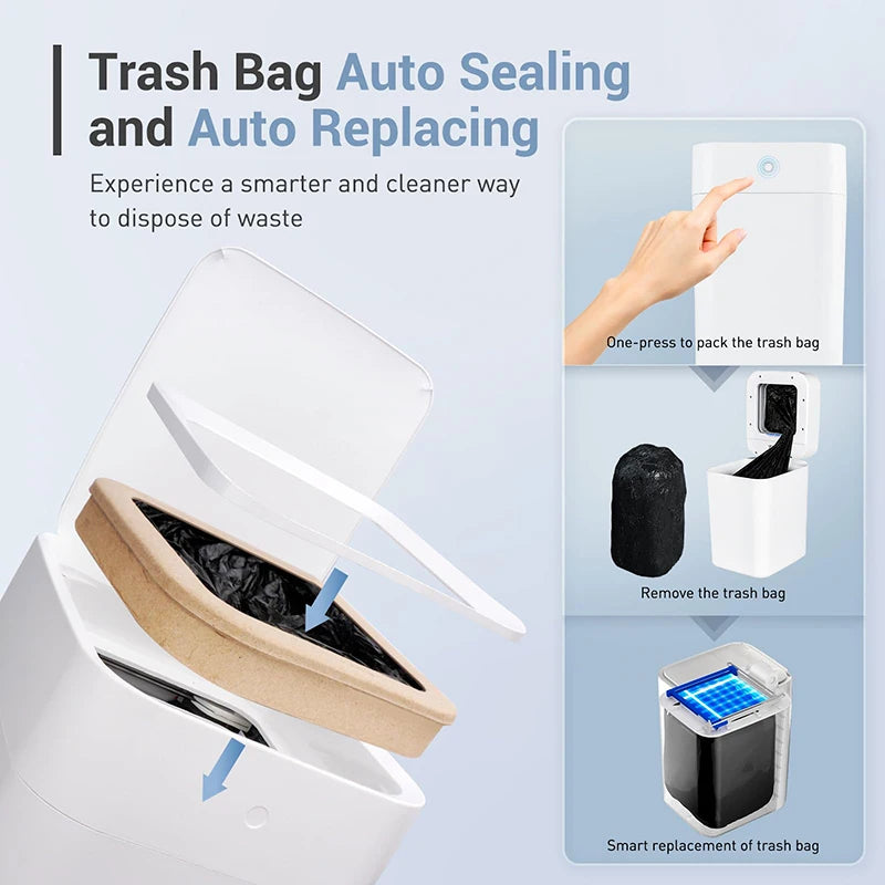 TOWNEW T1S 4.1 gallon smart trash can, self sealing automatic conversion, motion sensor