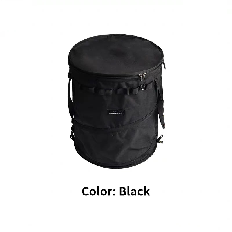 Black/Brown/Army green/Camo optional spring storage bag Large capacity wear-resistant storage bucket with storage buckle
