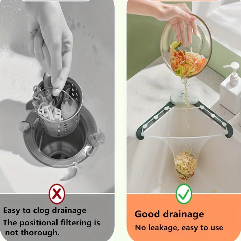 51pc Kitchen Sink Strainer Set,Triangle Draining Basket,Non-Food Contact Washing Mesh Filter,Hanging Storage Rack for Food Waste