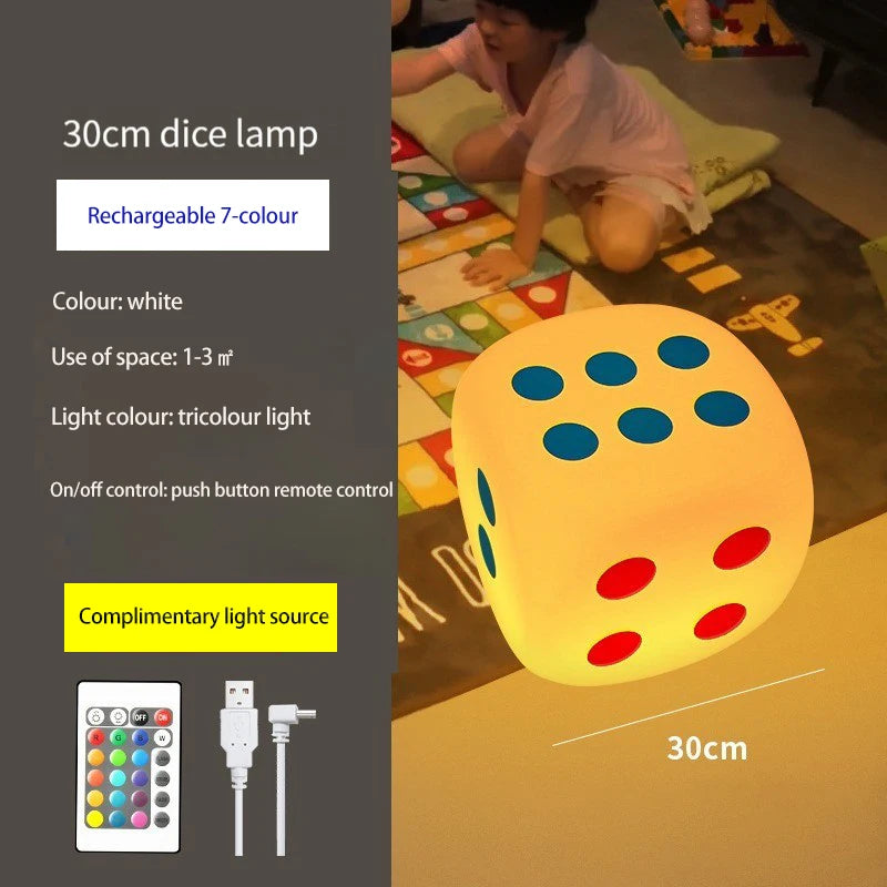 Dice night lamp colorful remote control table night light bedside lamp living room creative stool floor lamp