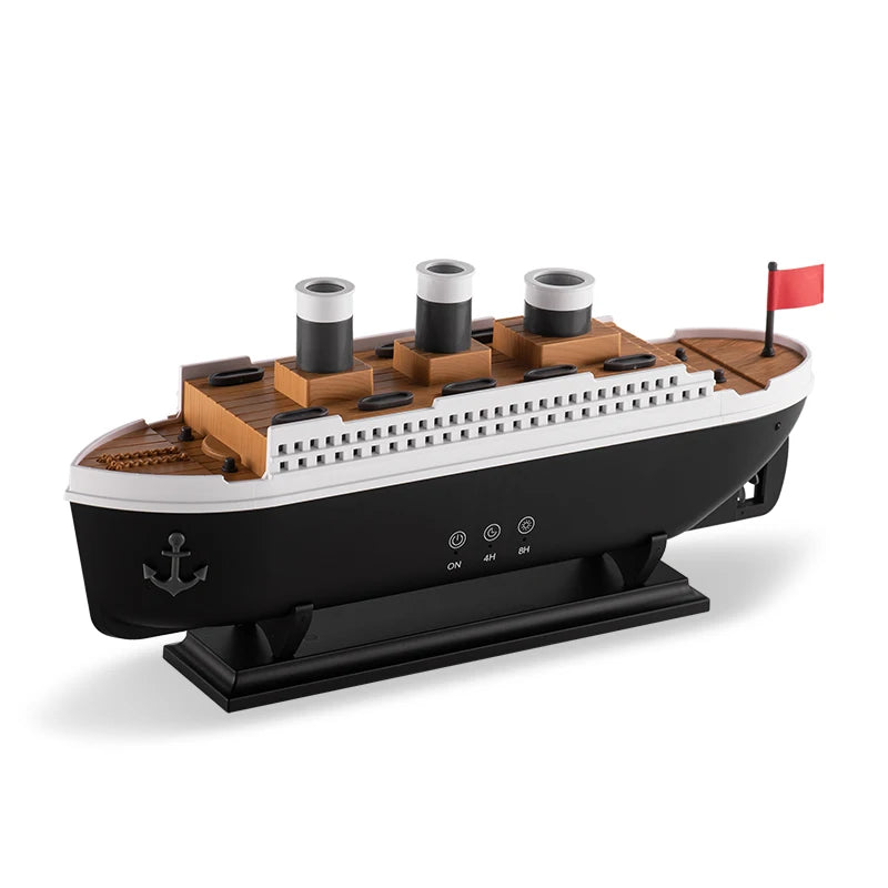 Ultrasound Air Humidifier Cannon Titanic Ship Retro Train Jellyfish Spray Essential Oil Aromatherpy Diffuser 7Colour Night Light