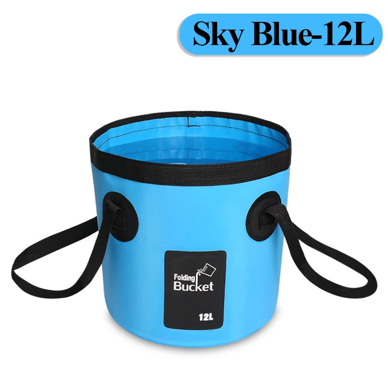 12/20L Portable Folding Bucket, Foldable Fishing Bucket, Camping Water Storage Container Collapsible Outdoor Travel Water Bucket