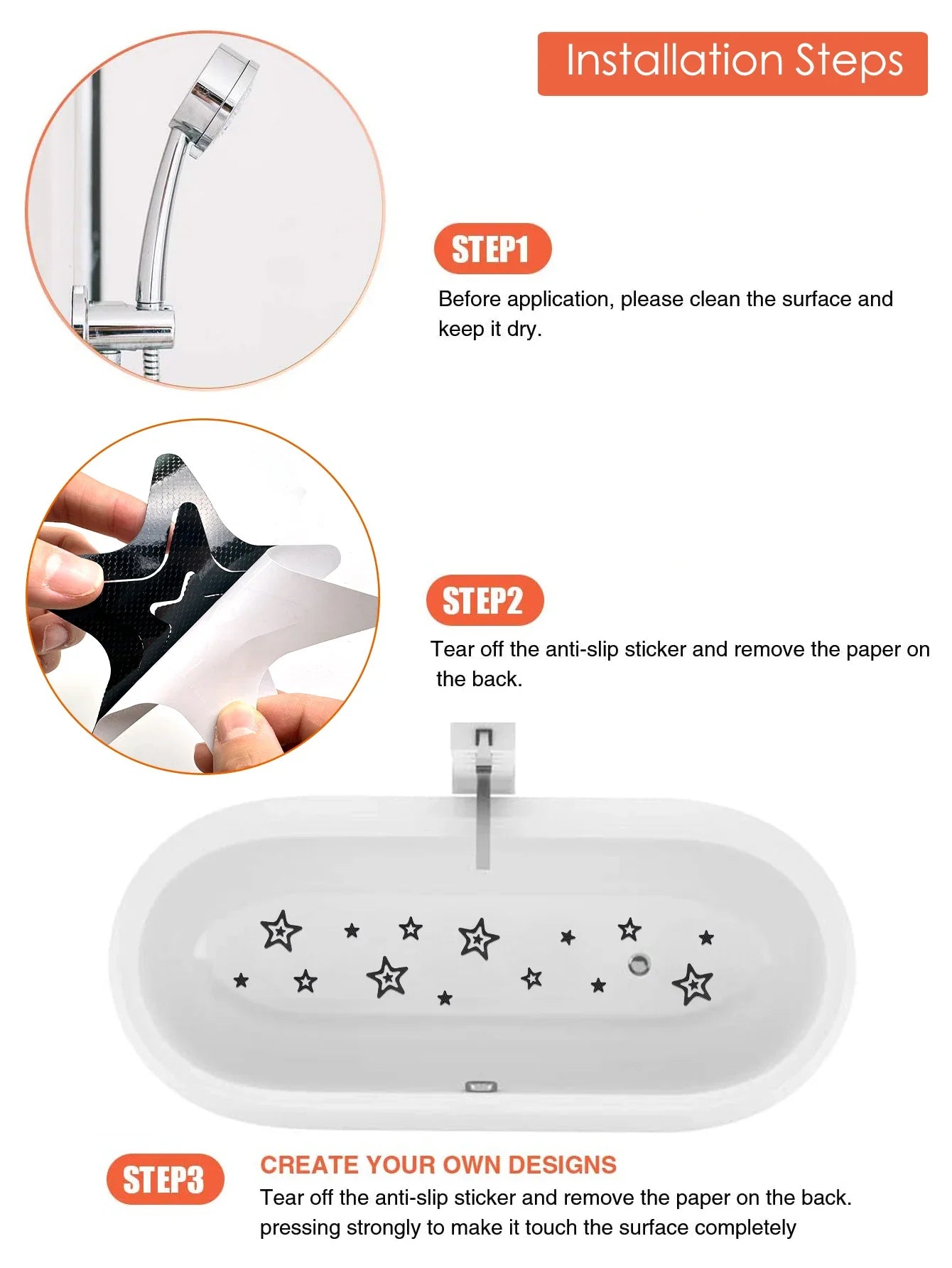 30PCS PEVA Shower Room Staircase Floor Shoe Sole Anti-slip Tape, Safety Full Stop Slide Pad Bathroom Bathtub Anti-skid Stickers