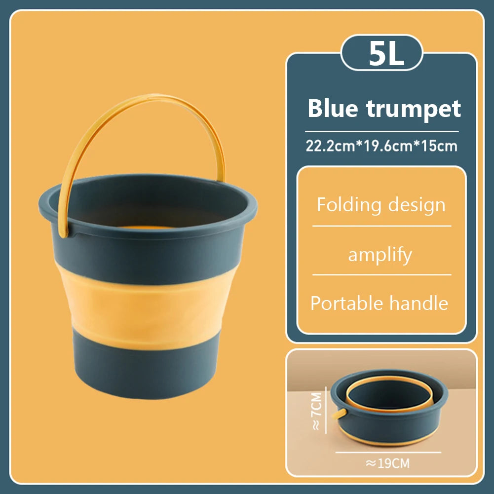 5/10L Folding Water Container Multifunctional Storage Bucket Lightweight Environmentally Space Saving for Outdoor Car Wash