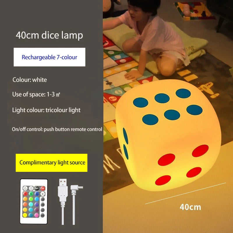 Dice night lamp colorful remote control table night light bedside lamp living room creative stool floor lamp