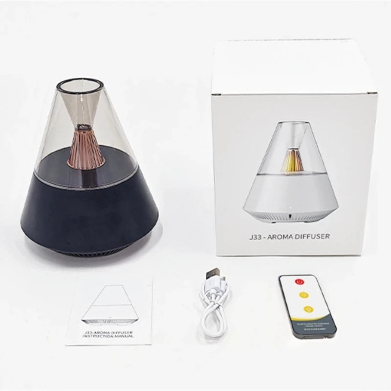 150ML Candlelight Aroma Diffuser Mini USB Air Humidifier Mist Sprayer LED Night Light Essential Oil Diffuser with Remote Control