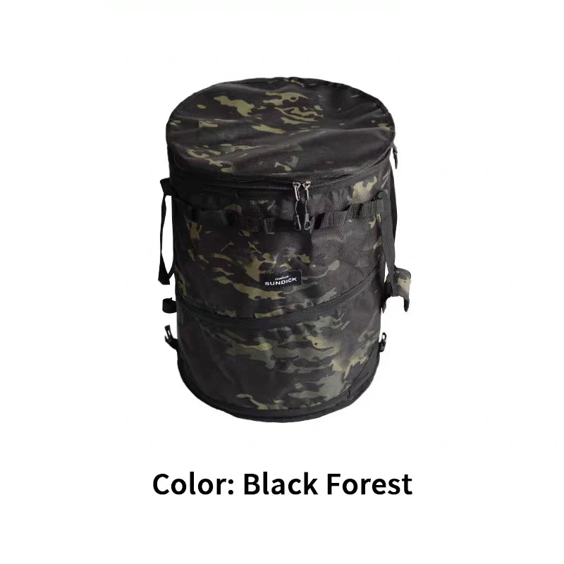 Black/Brown/Army green/Camo optional spring storage bag Large capacity wear-resistant storage bucket with storage buckle