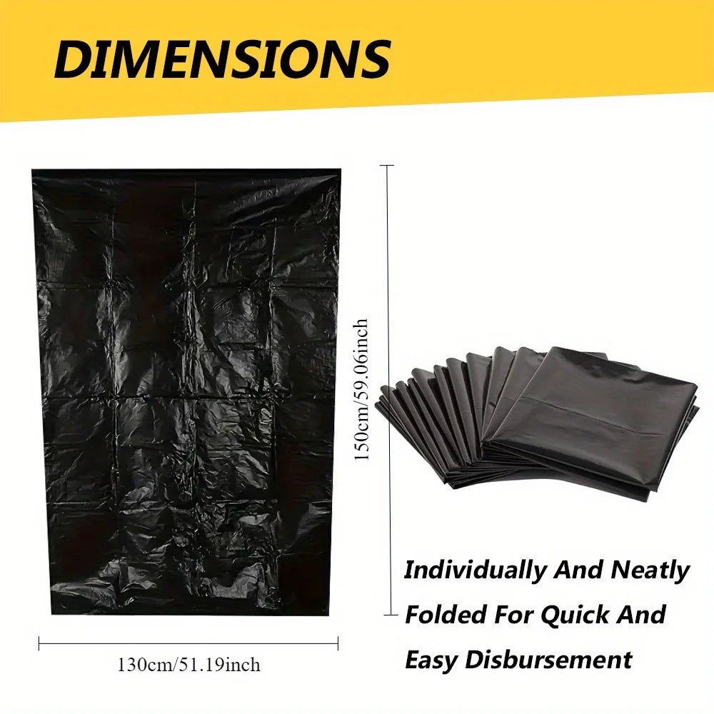 64-65 Gallon Trash Can Liners for 1.2 Mil │ Black Heavy Duty Garbage Bags/Rolls/50in” x 60in” (25Count)