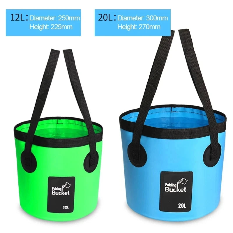 12/20L Portable Folding Bucket, Foldable Fishing Bucket, Camping Water Storage Container Collapsible Outdoor Travel Water Bucket