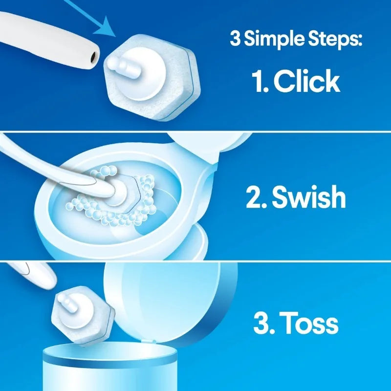 Disposable Toilet Cleaning Brush Set, Quickly Clean Toilet, Convenient Use, Suitable for Home Storage