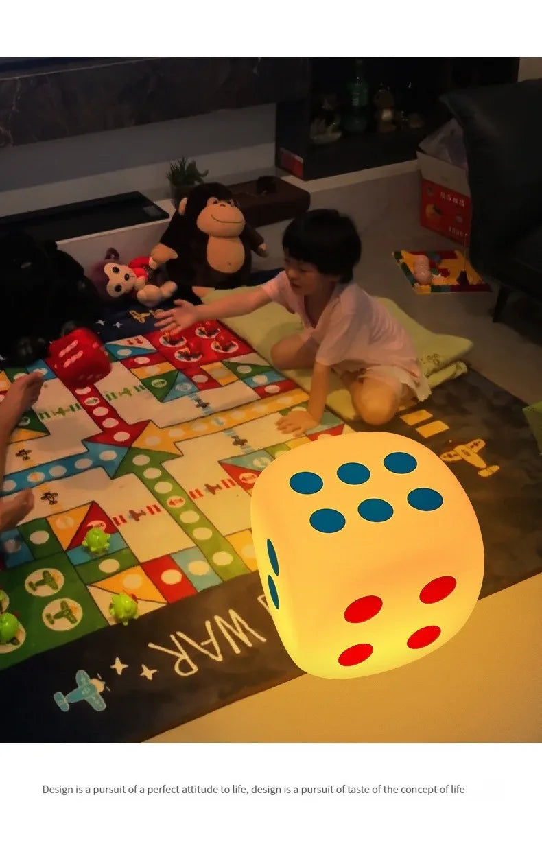 Dice night lamp colorful remote control table night light bedside lamp living room creative stool floor lamp