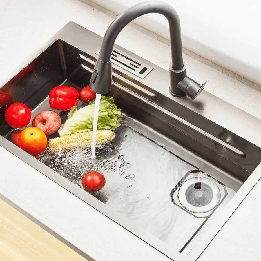 1Pc 3-in-1 Kitchen Sink Drain Strainer and Plug Set, Gamble Proof Sink Food Collector for US Standards